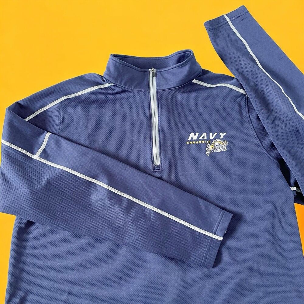 Men's Under Armour Navy Annapolis Popover Pullover Sweatshirt XL Navy Blue